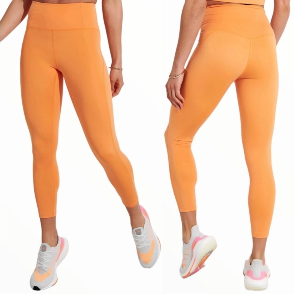 Girlfriend Collective Women's High Waist 7/8 Leggings In Horizen Orange Size XXL